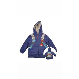 Mini Boden Sherpa Lined Backpack Appliqué Hoodie